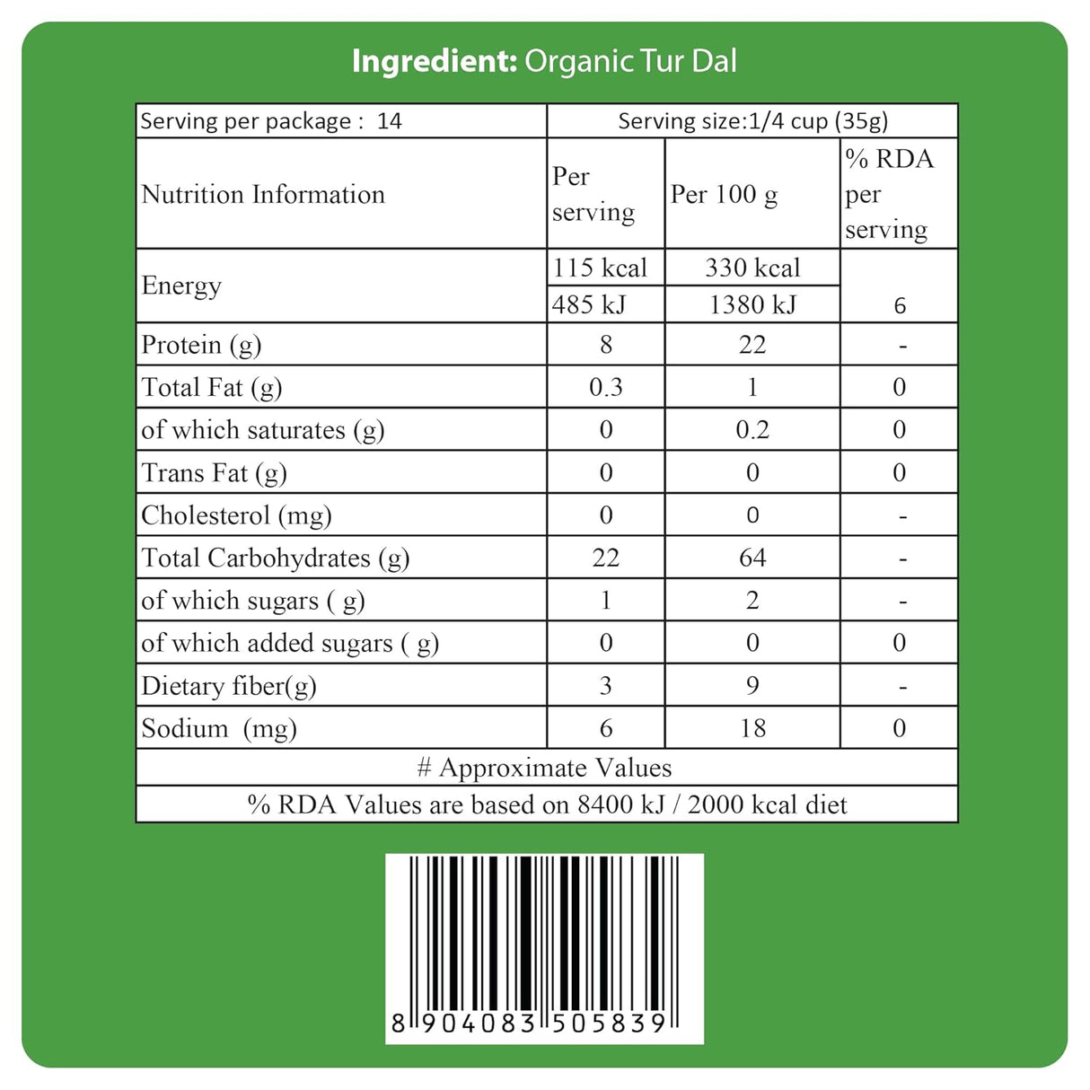 24 Mantra Organic Tur Dal 500g