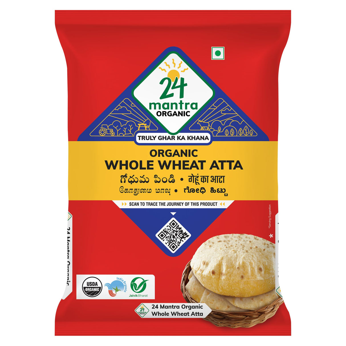 24 Mantra Organic Whole Wheat Atta 1kg