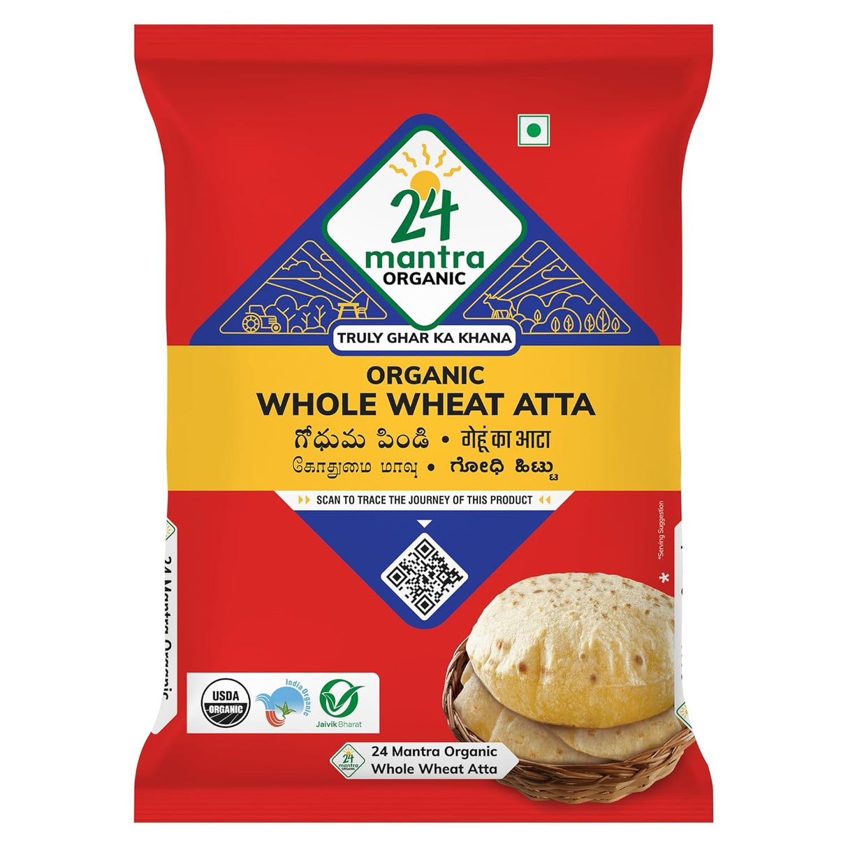 24 Mantra Organic Whole Wheat Atta 1kg