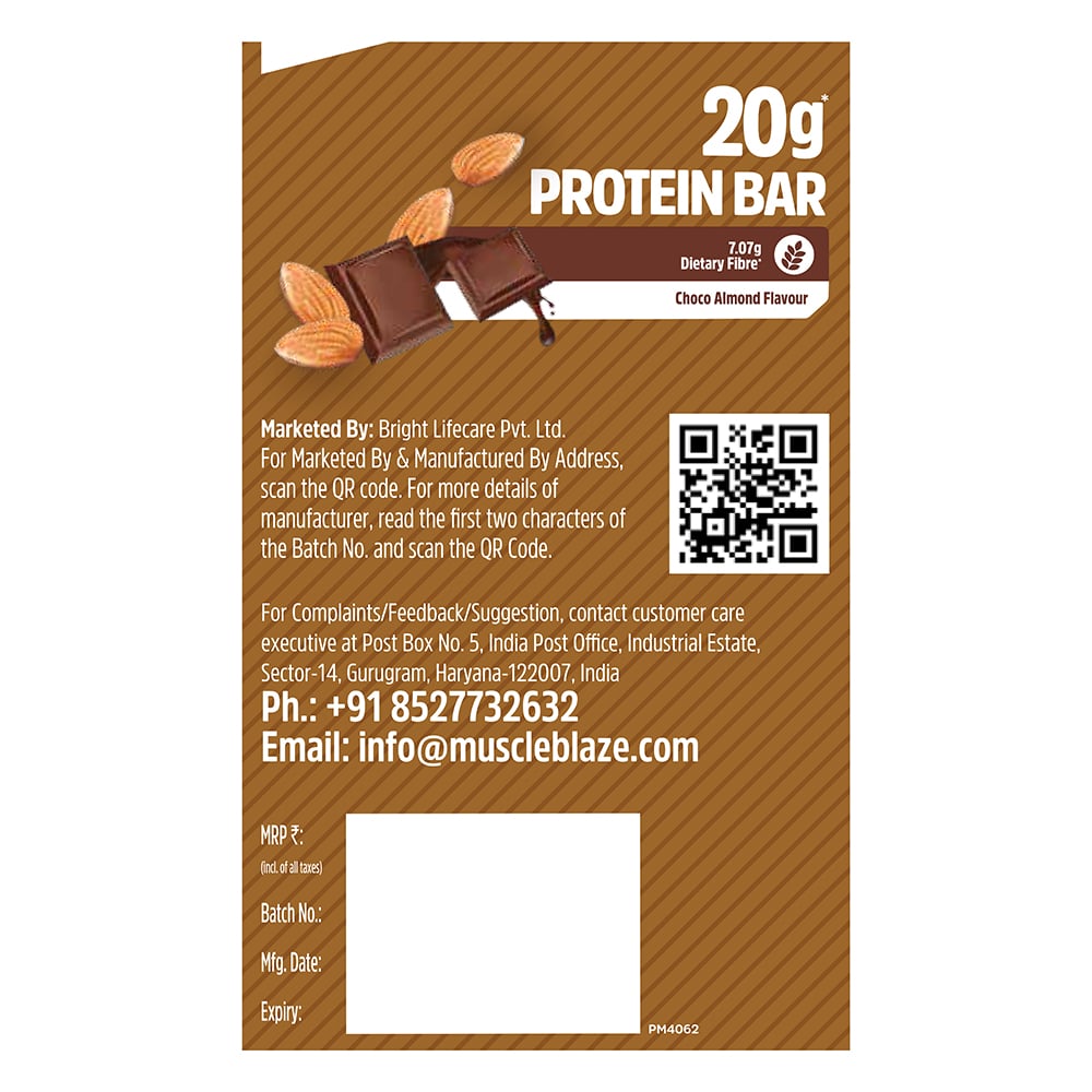 Muscleblaze Choco Almond 20g Protein Bar 68g