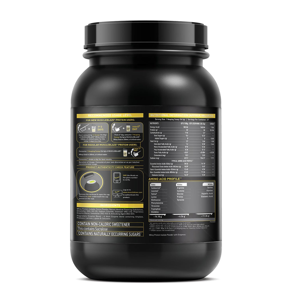 Muscleblaze Whey Gold Milk Chocolate Flavour Protein Powder 1kg