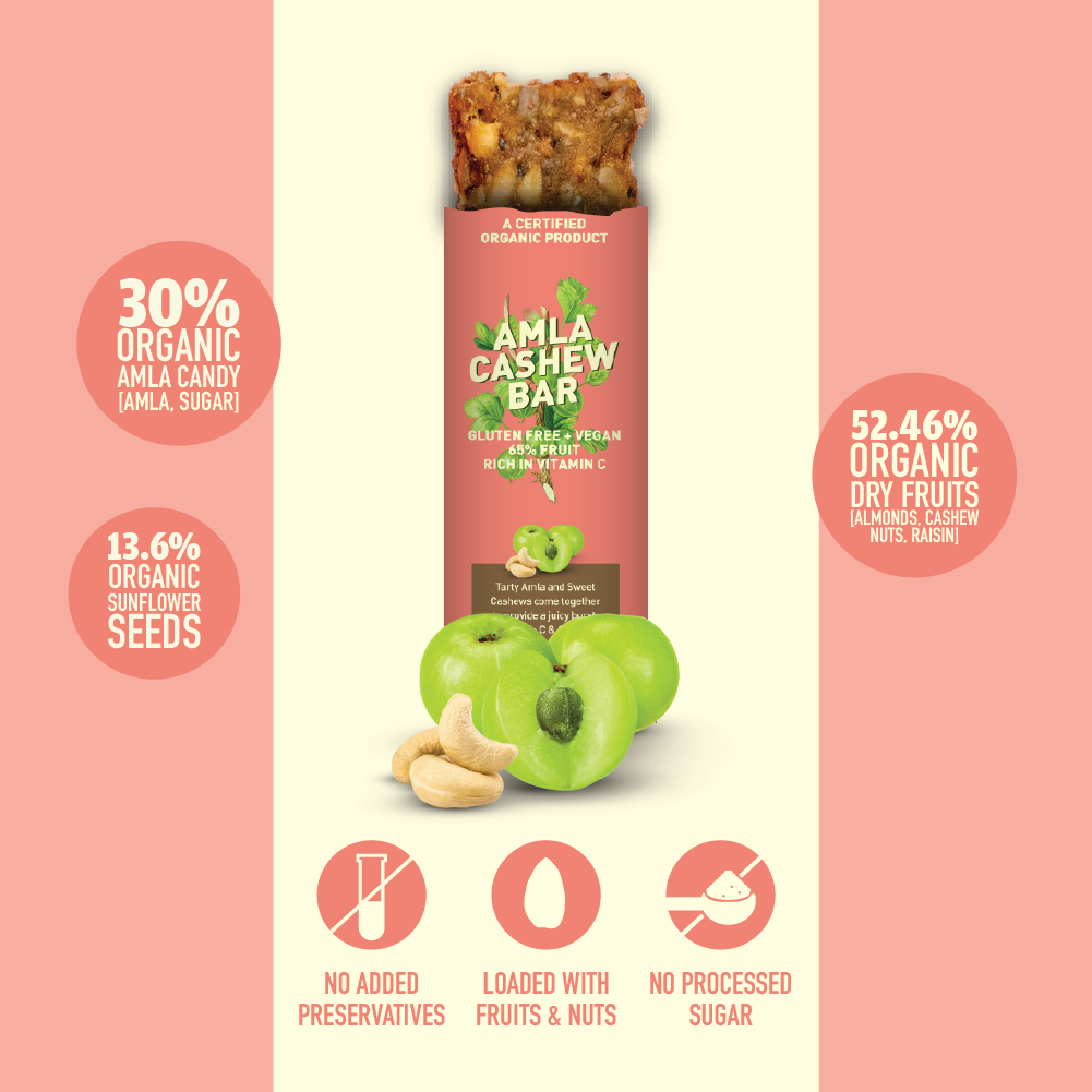 Nourish Organic Amla Cashew Bar 30g