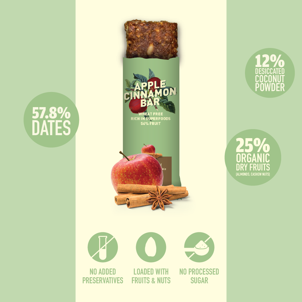 Nourish Organic Apple Cinnamon Bar 30g