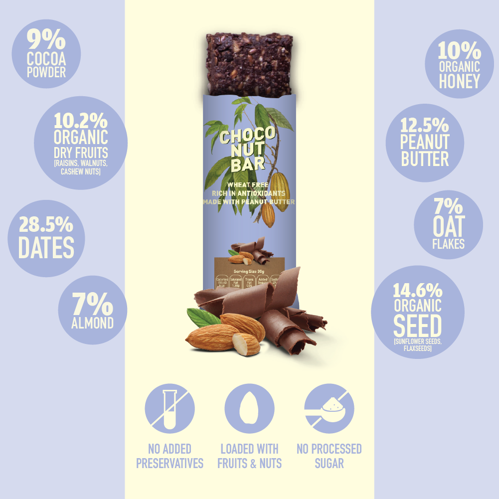 Nourish Organic Choco Nuts Bar 30g