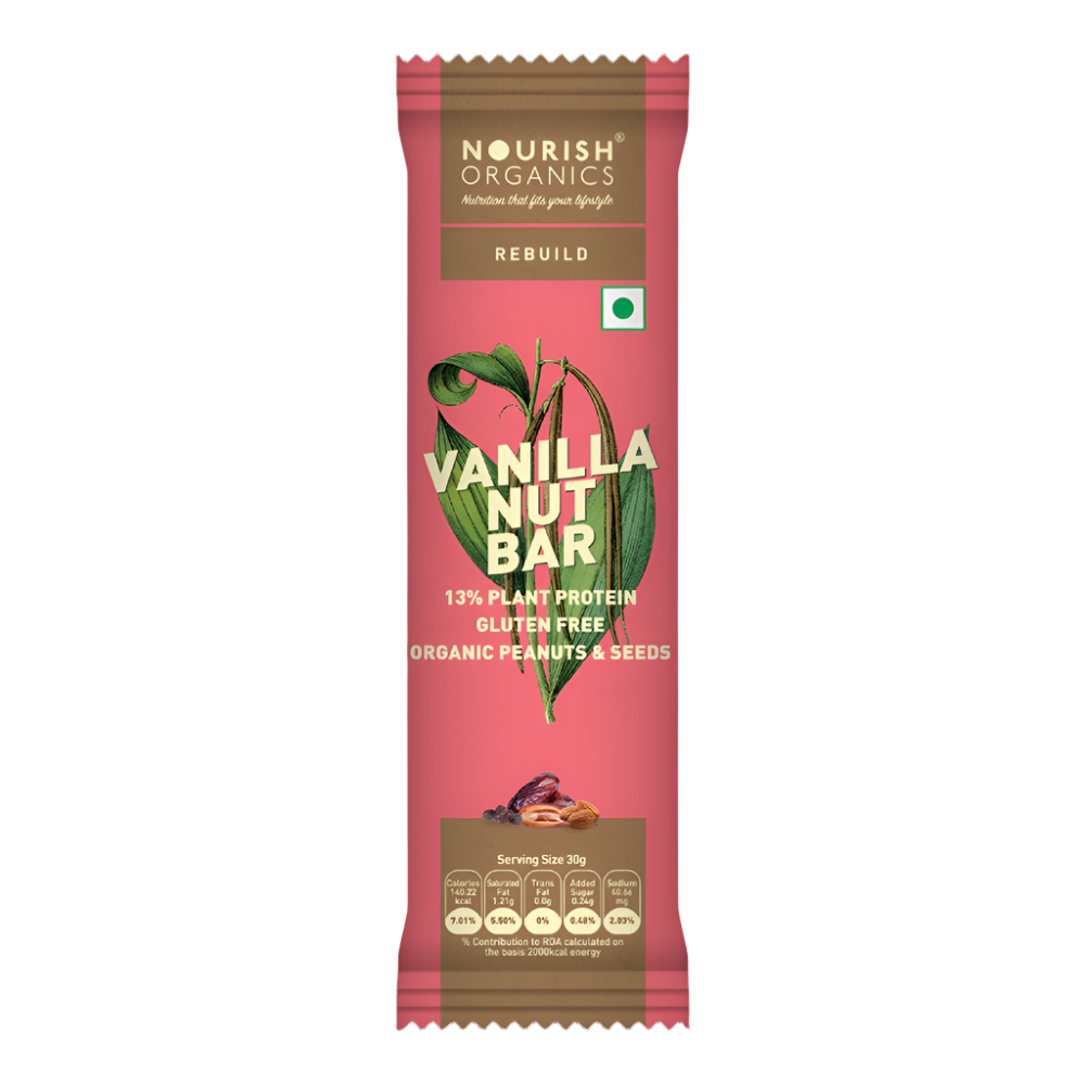 Nourish Organic Vanilla Nut Bar 30G