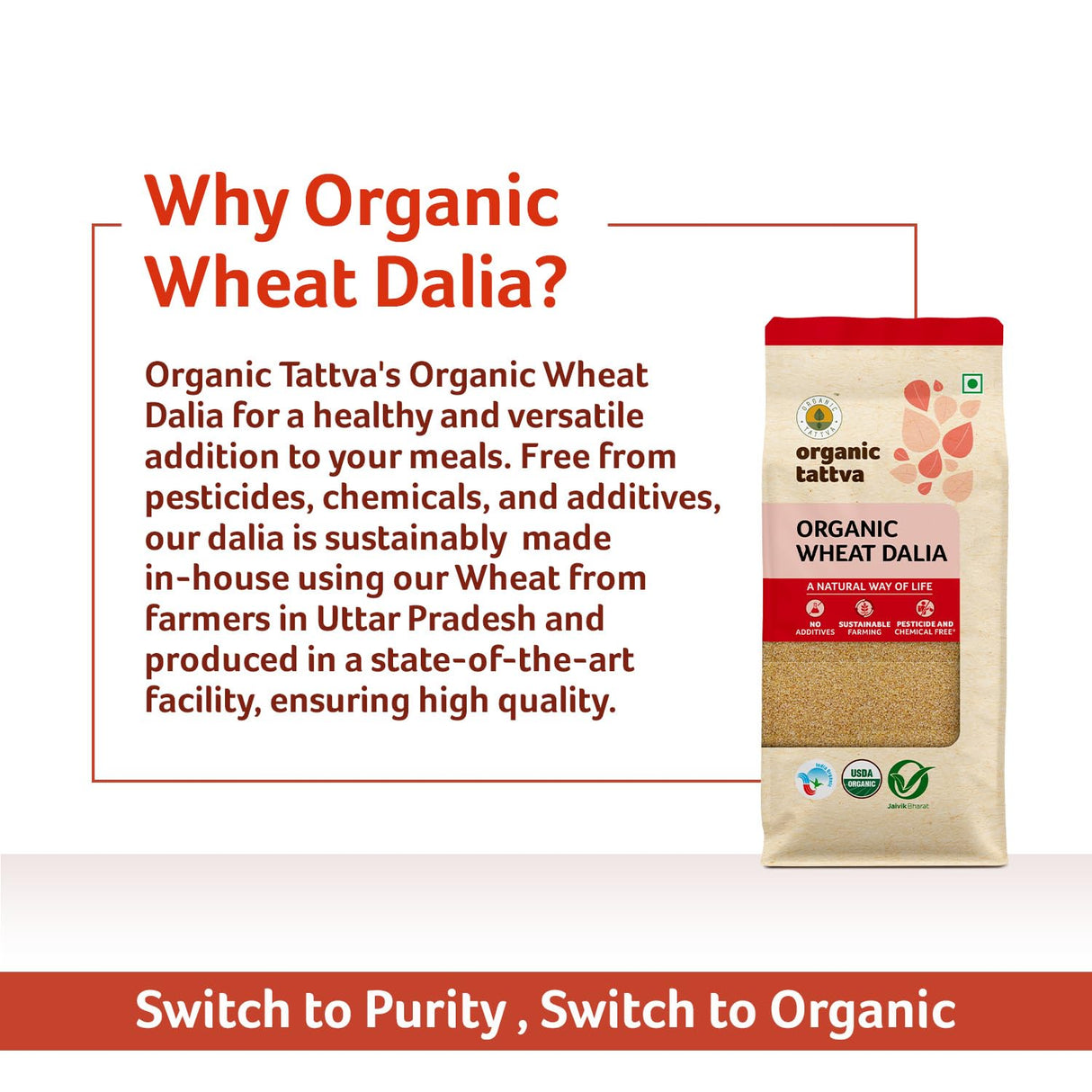 Organic Tattva Wheat Dalia 500g