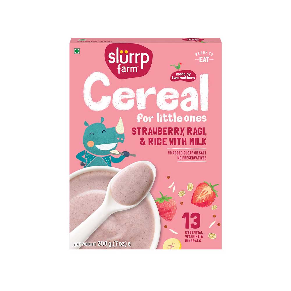 Slurrp Farm Baby Cereal, Ragi, Rice and Strawberry with Milk 250g