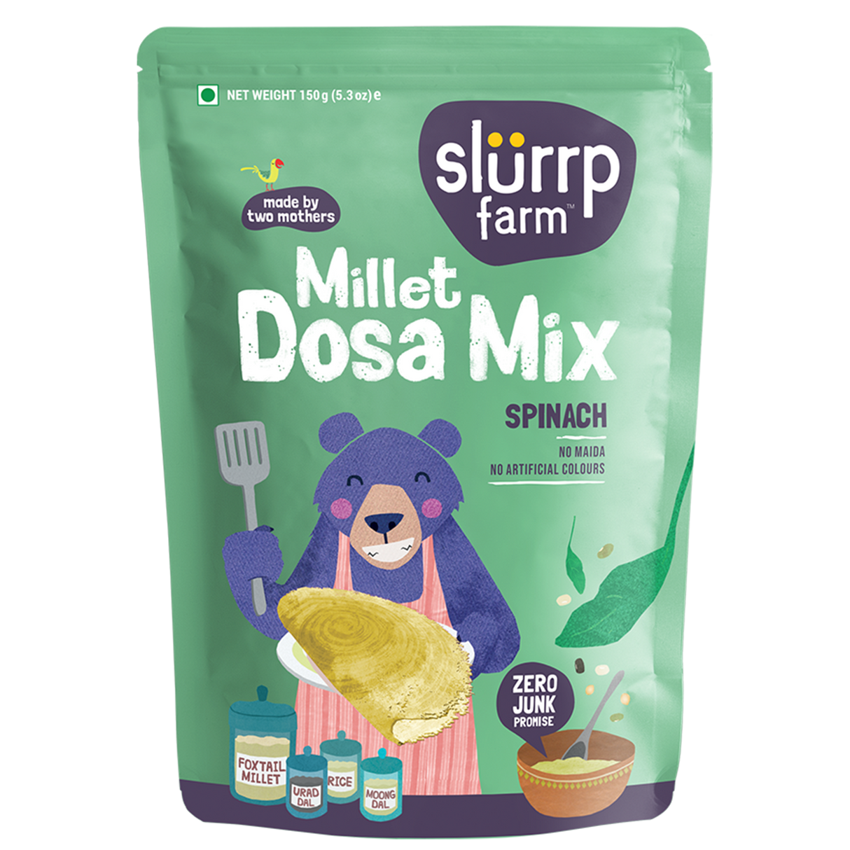 Slurrp Farm Spinach Millet Dosa Mix 150g