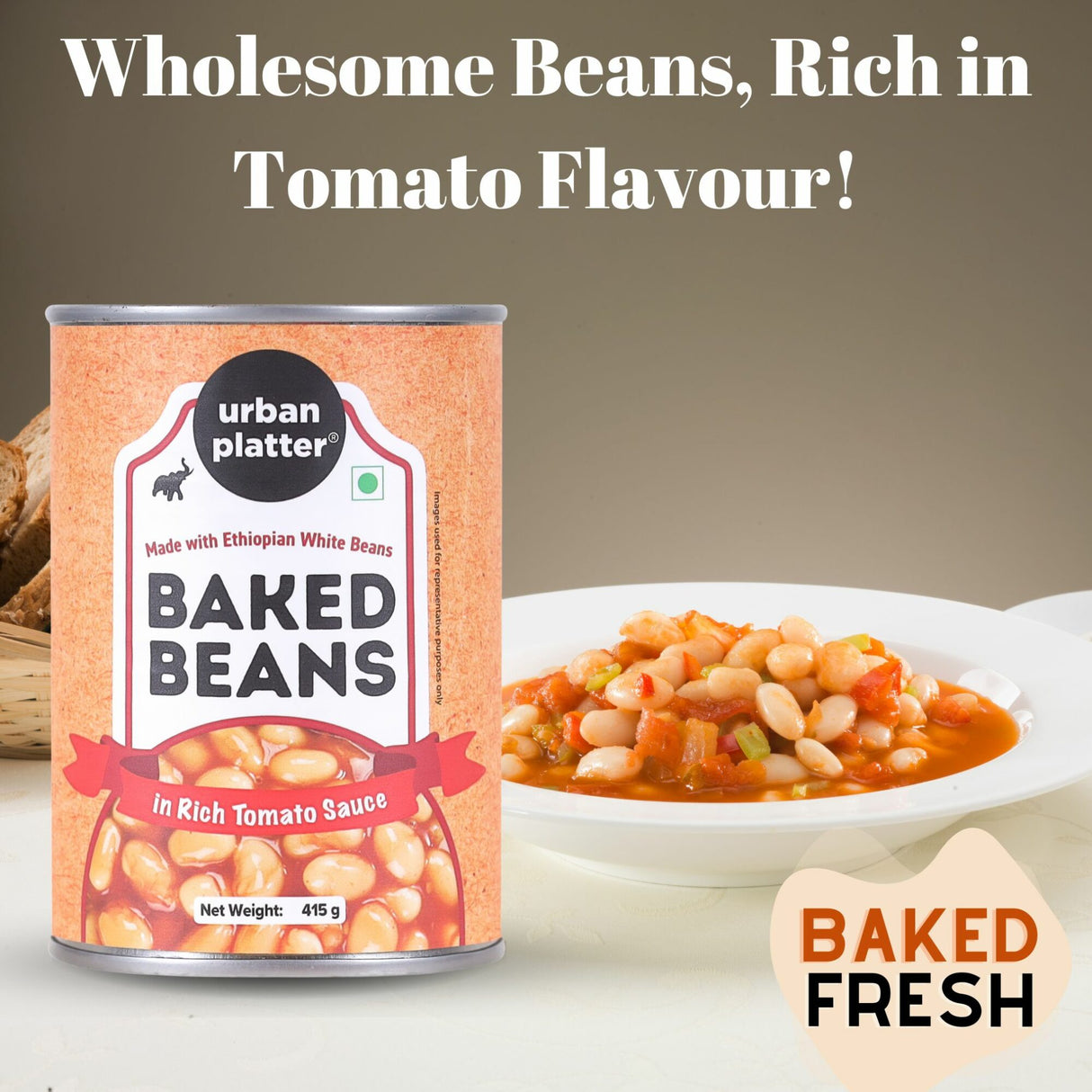 Urban Platter Baked Beans In Rich Tomato Sauce 415g