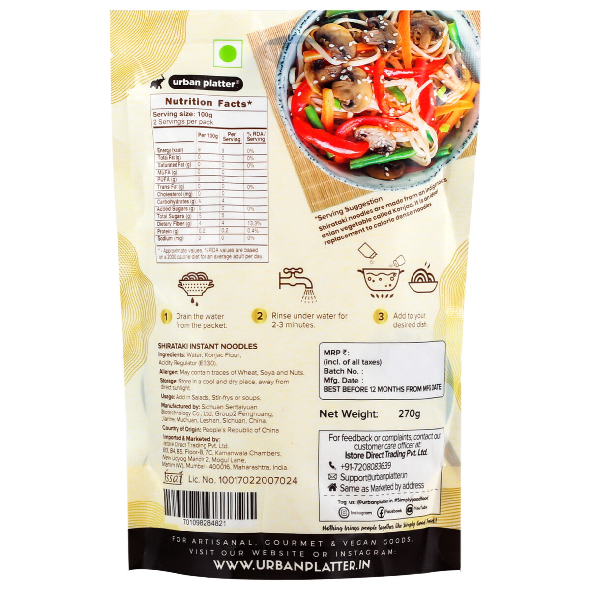 Urban Platter Shirataki Noodles 270g