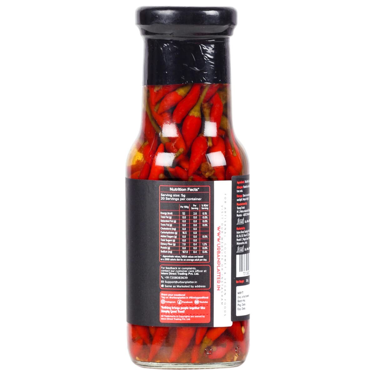 Urban Platter Thai Bird Eye Chilli In Vinegar 100g