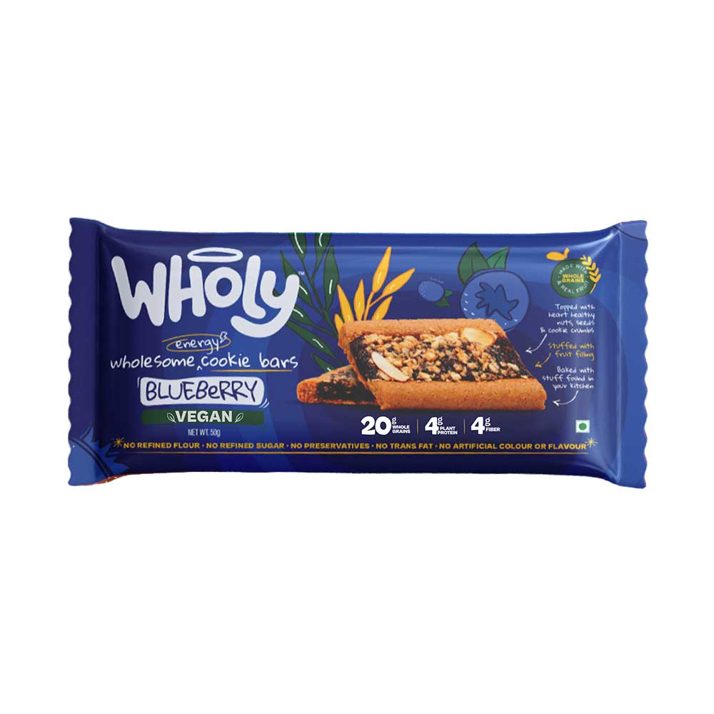 Wholy Blueberry Cookie Energy Bars 50g