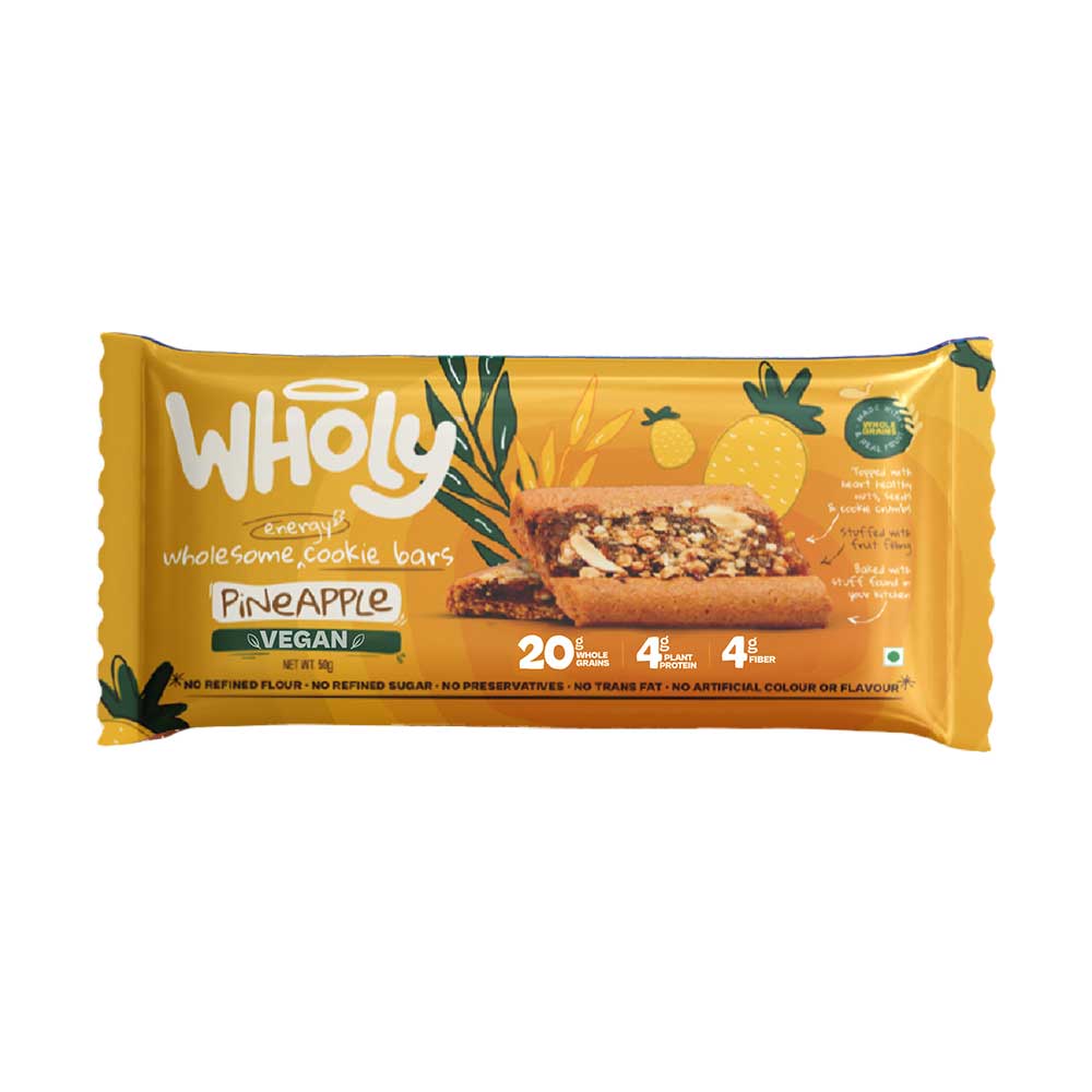 Wholy Pineapple Cookie Energy Bars 50g