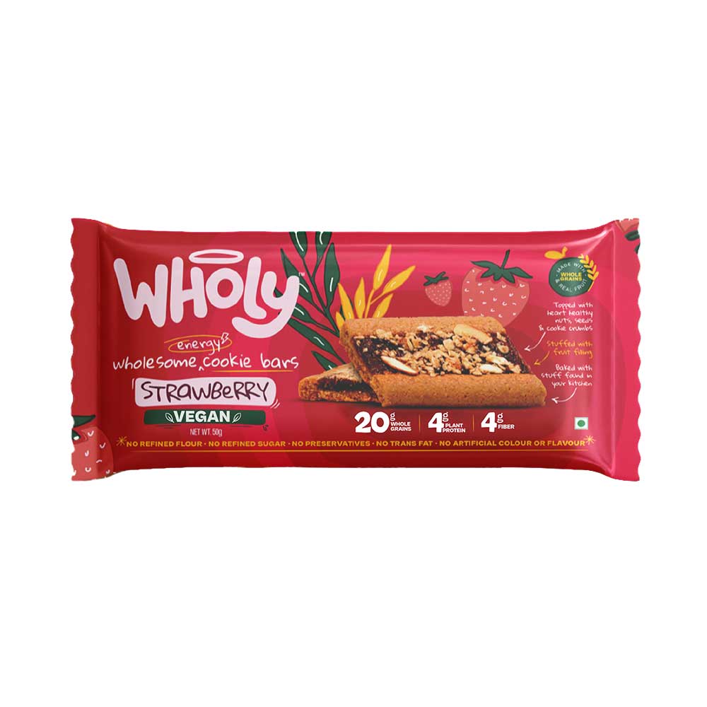 Wholy Strawberry Cookie Energy Bars 50g