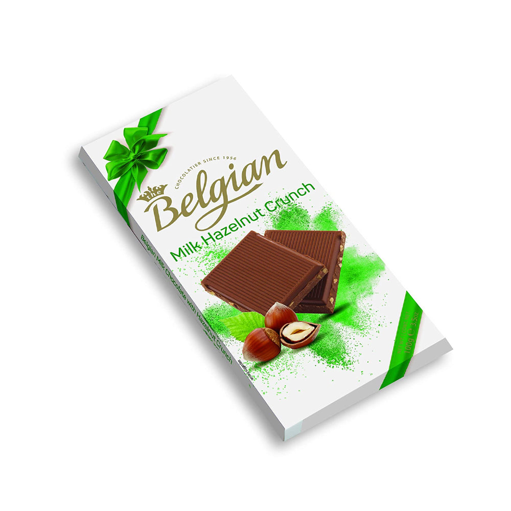 Belgian Milk Hazelnut Crunch Bar 100g