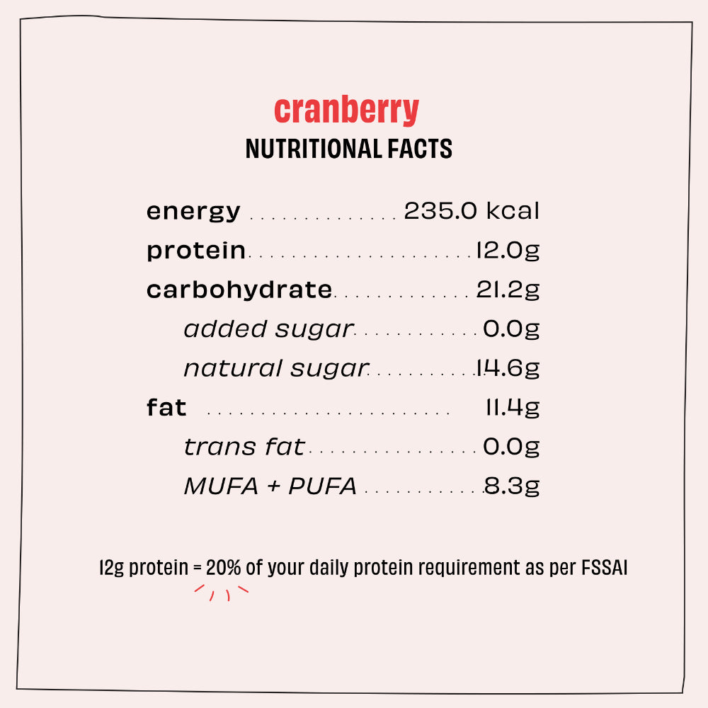 The Whole Truth Cranberry 12G Protein Bar 52G