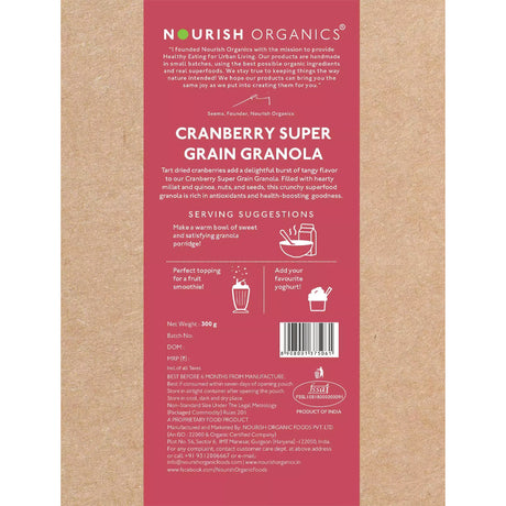 Nourish Organic Cranberry Super Granola 300g