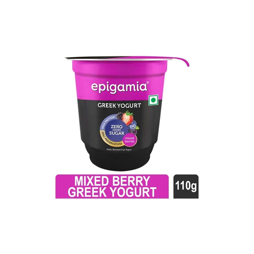 Epigamia Greek Yogurt Mixed Berry Sugar Free 110g