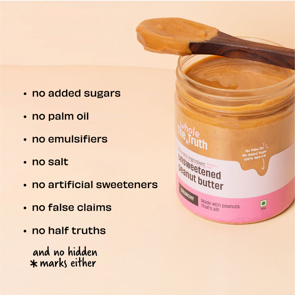 The Whole Truth Unsweetened Crunchy Peanut Butter 325G