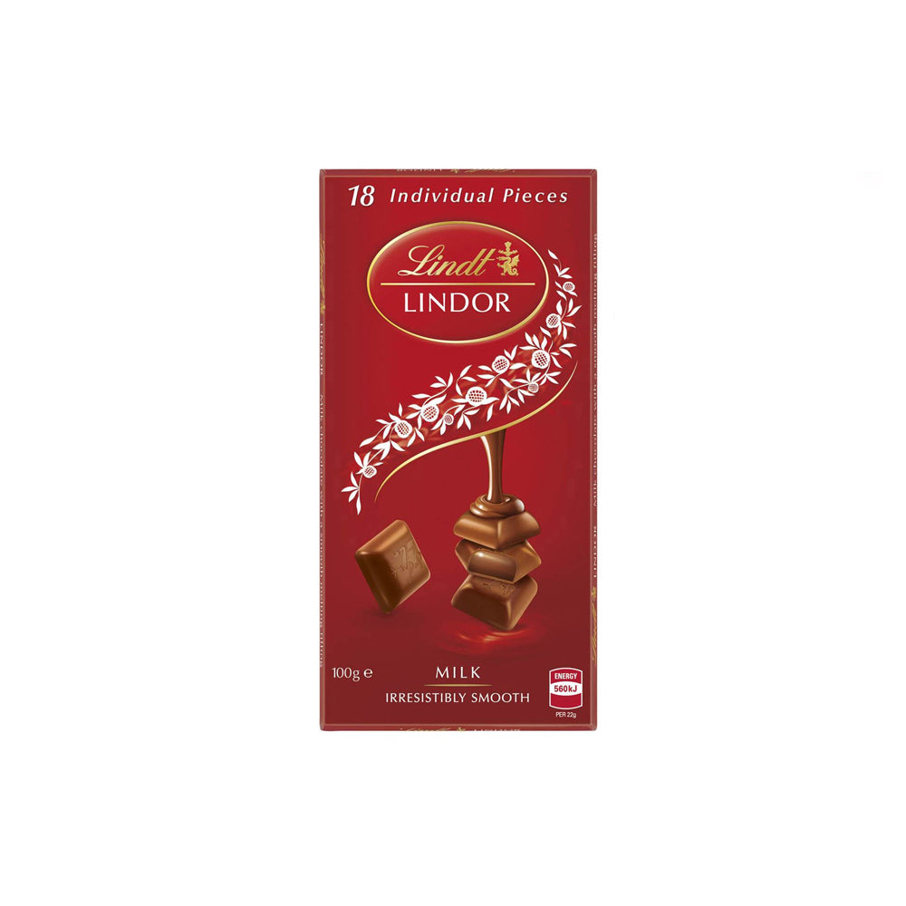 Lindt Lindor Milk Chocolate Bar 100g