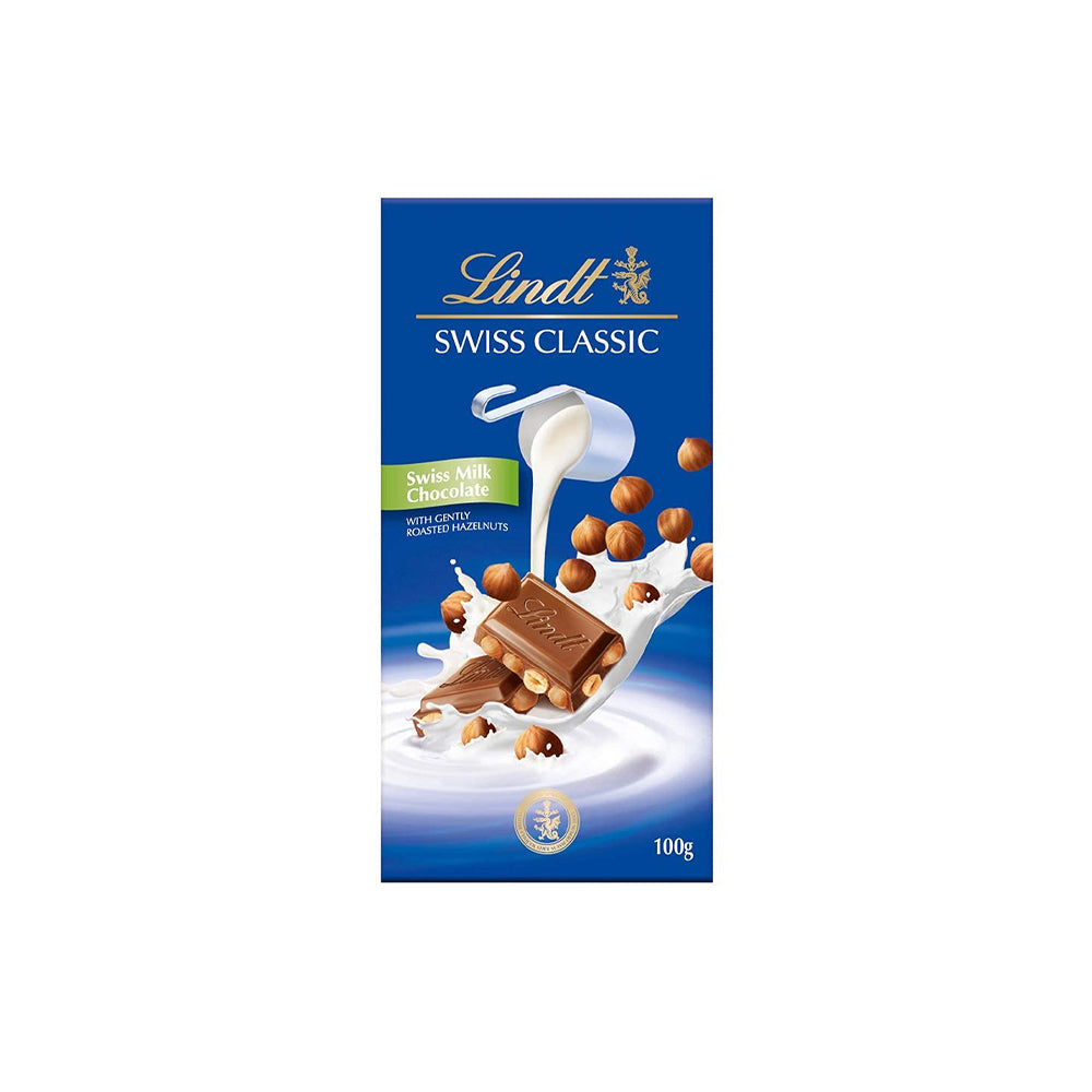 Lindt Swiss Milk Chocolate With Hazelnut 100G