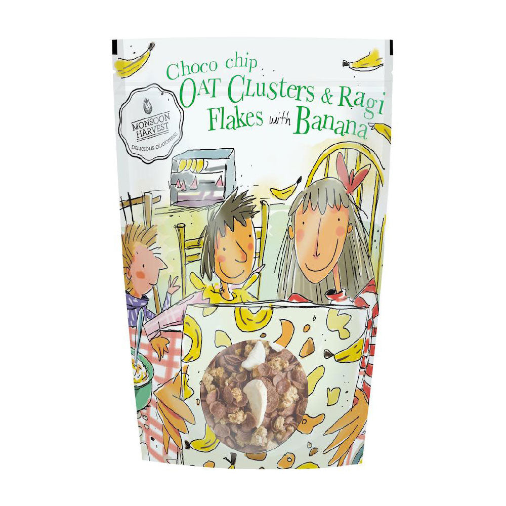 Wingreens Harvest Oat Clusters Choco Banana Ragi Flakes 350G