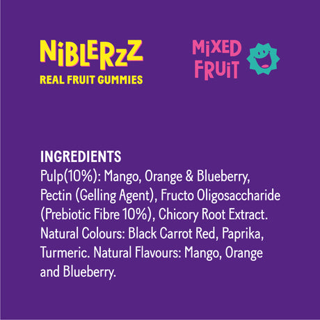 Niblerzz Real Fruit Gummies Mixed Fruit 30g