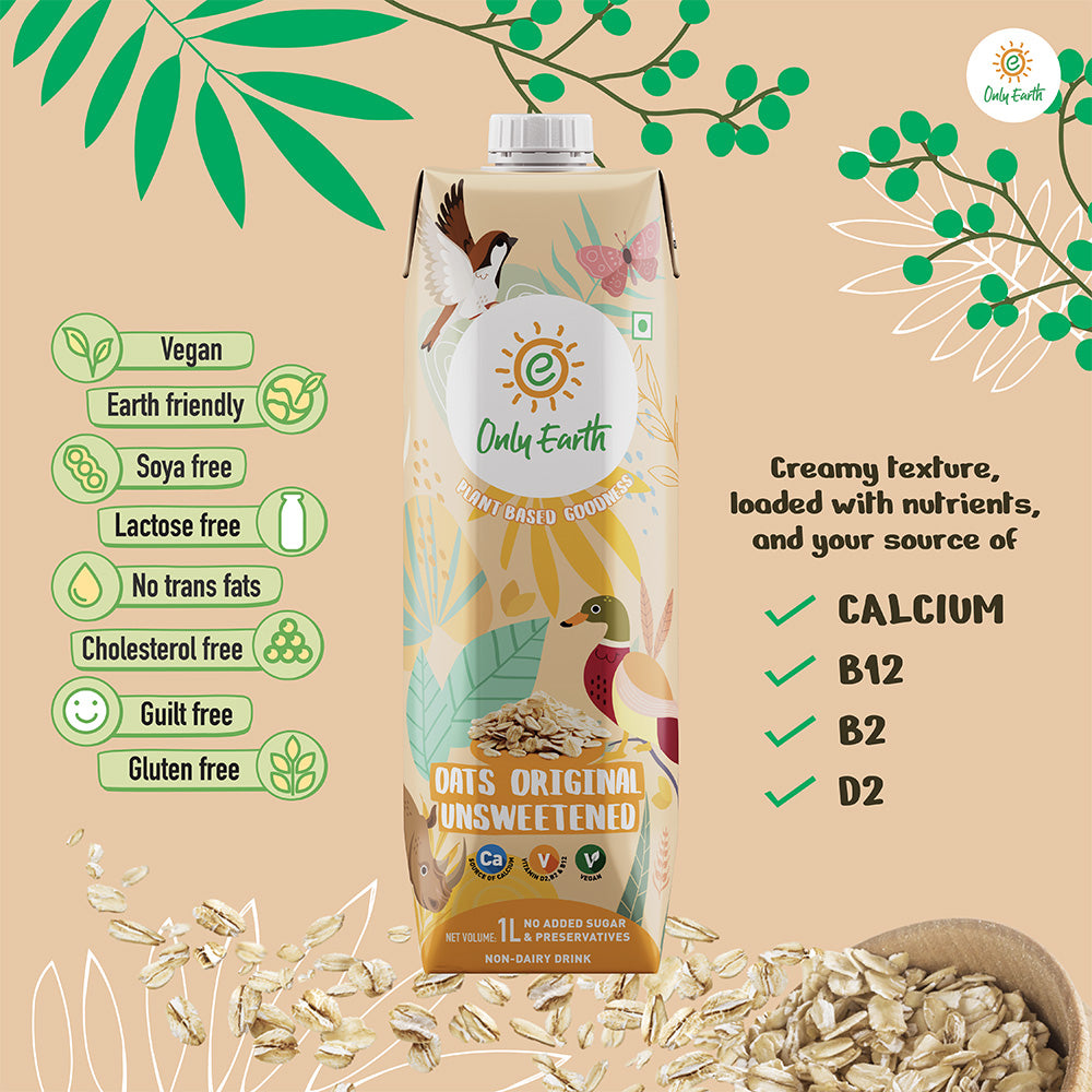 Only Earth Oats Original Unsweetened 1L - Chennai Grocers