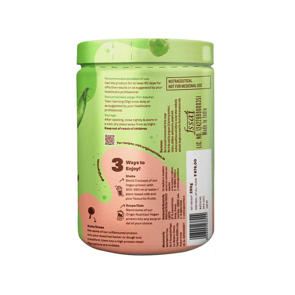 Origin Nutrition Vegan Protein Unflavoured Flavour 250G