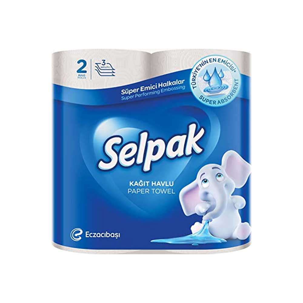 Selpak Paper Towel 21.8x13.1 cm 2 Rolls 3Ply 160n