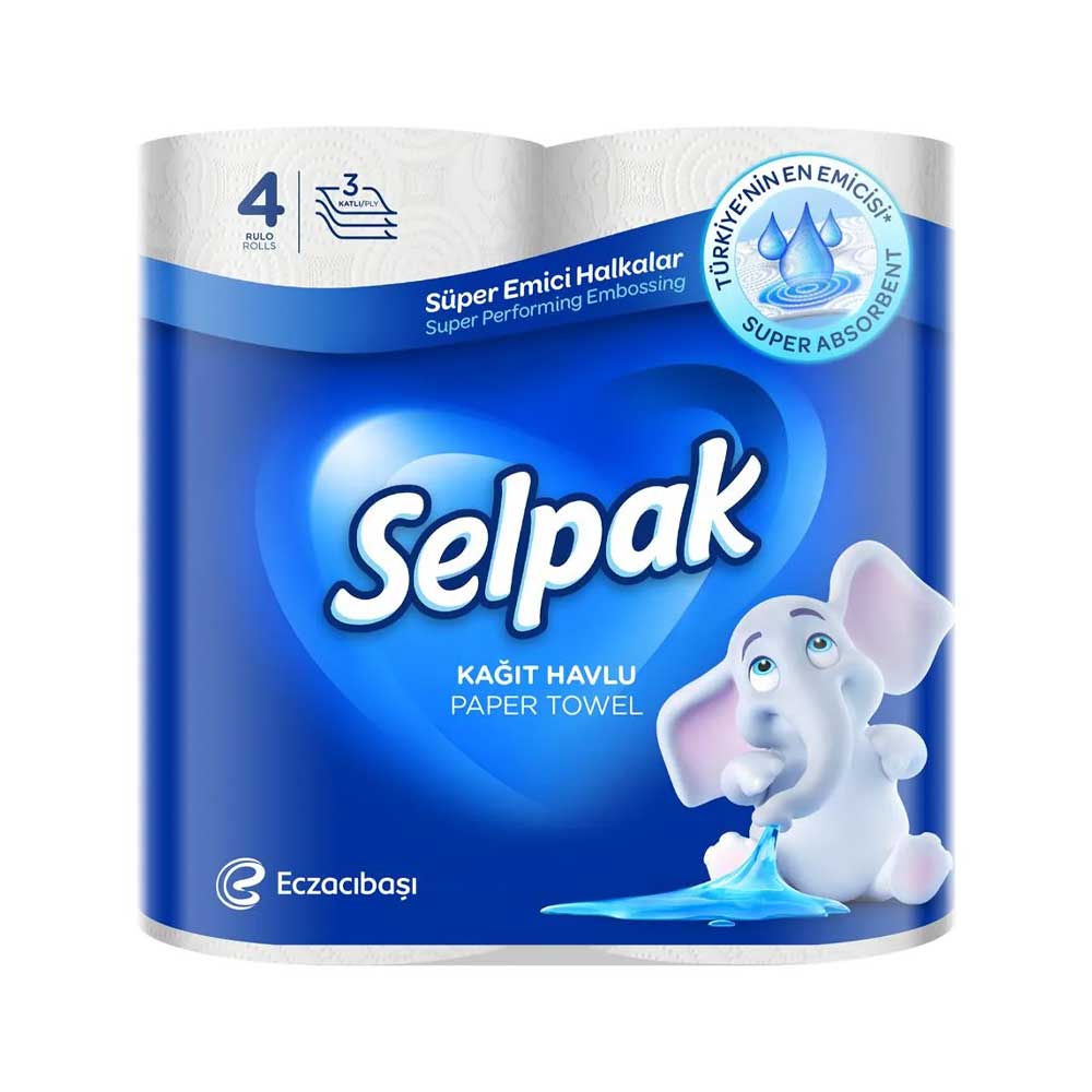 Selpak Deluxe Toilet Paper 4 Rolls 3Ply 560n 9.6x12cm