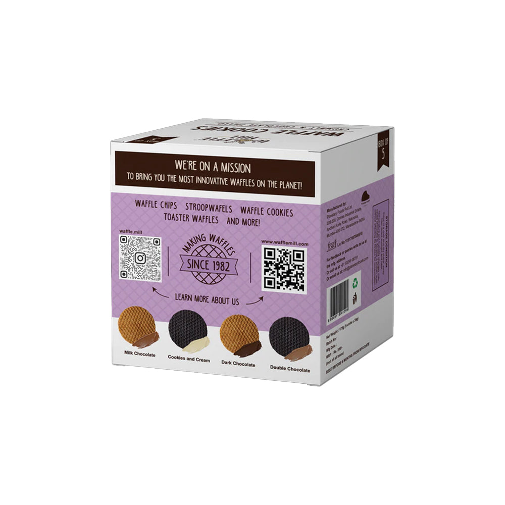 Waffle Mill Dark Chocolate Waffle Cookies (Box Of 5)