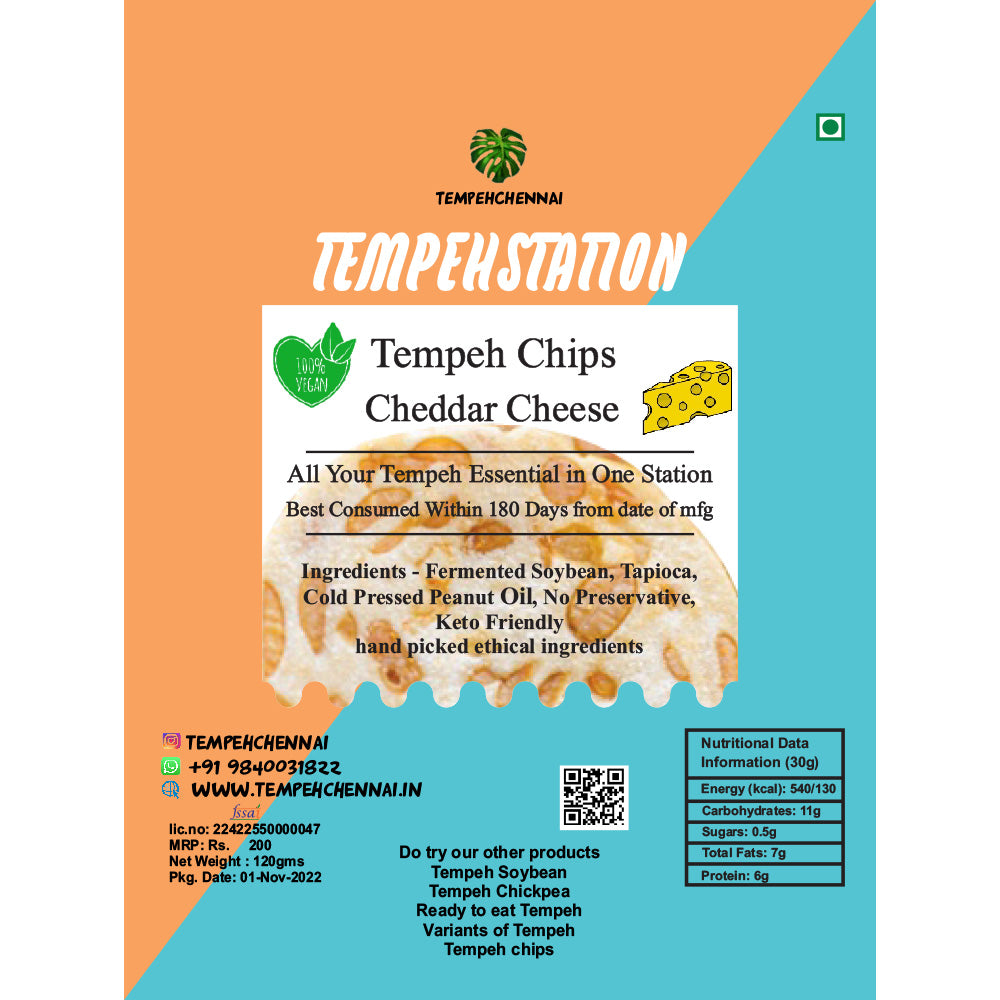 Tempeh Cheddar Cheese Chips 100g